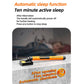 Orange USB soldering iron with auto-sleep style stand, on a work surface