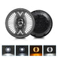 7-inch round LED headlight with silver fan rays, front and rear housing shown