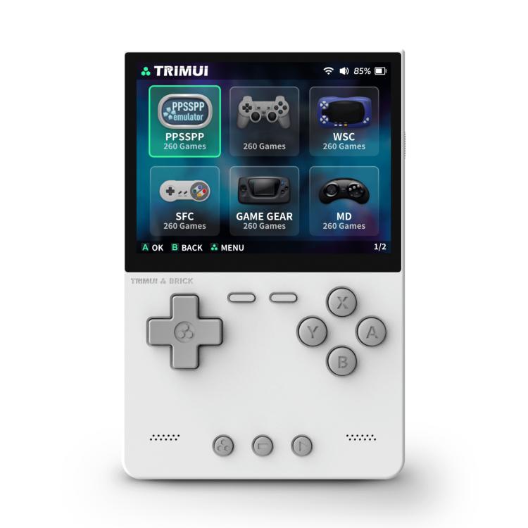Salrog TRIMUI BRICK Open Source Pocket Console Portable Wireless Bluetooth HD Retro Arcade, Size: 256G(White)