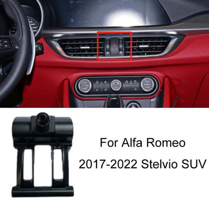 Car phone navigation bracket base, black with hazard triangle insert and vent mount