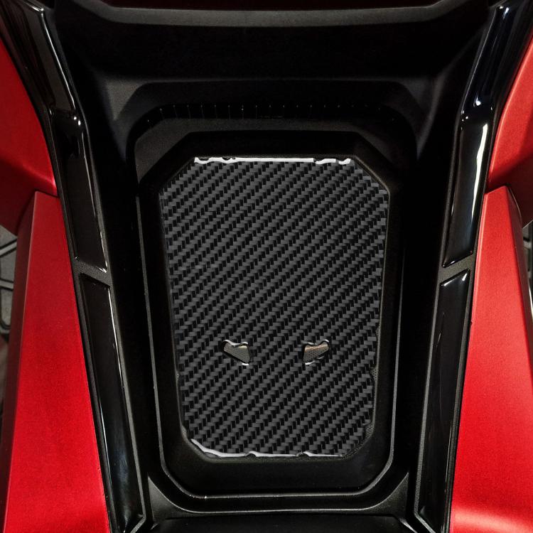 Black carbon-fiber fuel tank sticker with two cutout holes