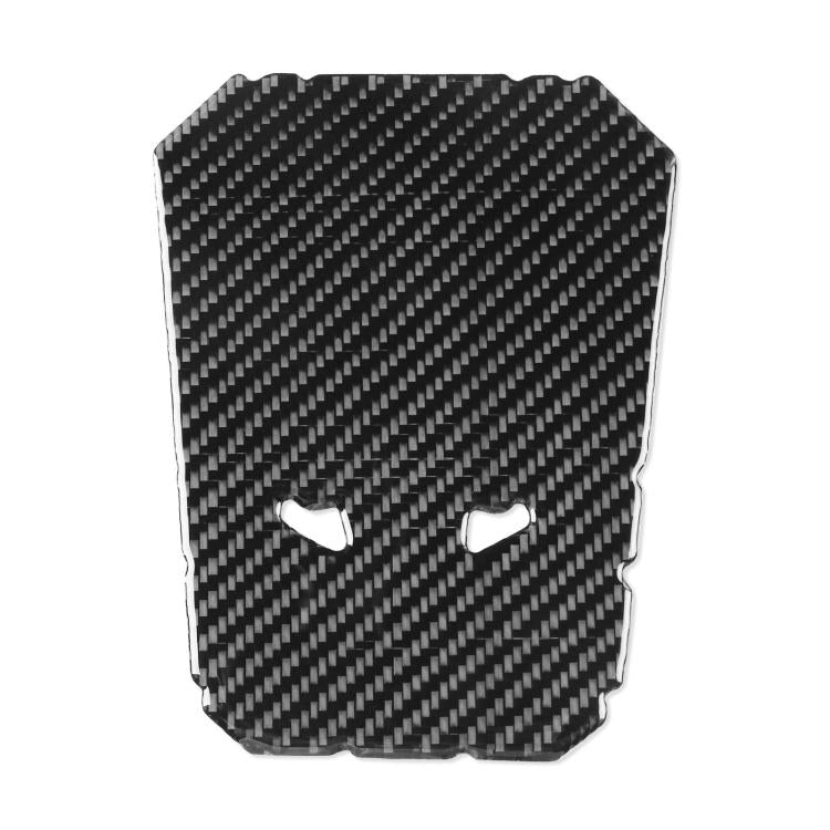 Black carbon-fiber fuel tank sticker, hexagon shape with two cutout holes