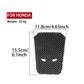 Black carbon-fiber fuel tank sticker with two cutout holes, hexagon