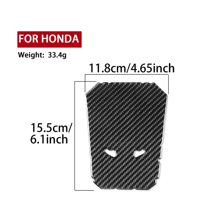 Black carbon-fiber fuel tank sticker with two cutout holes, hexagon