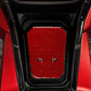 Red carbon-fiber fuel tank sticker with two cutout holes