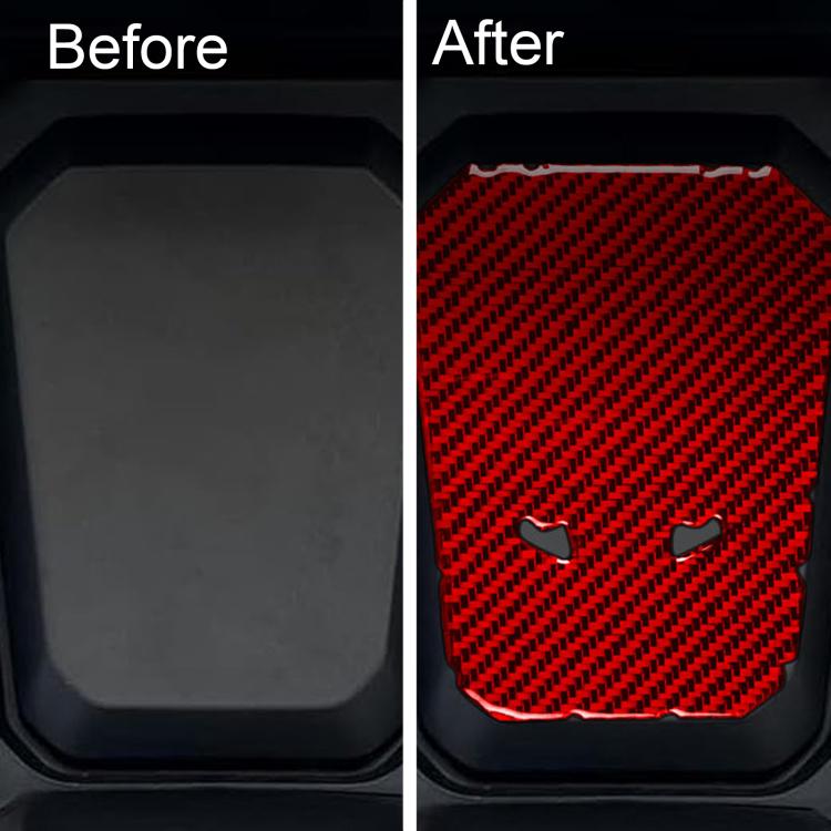 Red carbon-fiber fuel tank sticker with two cutout holes