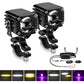 40W Motorcycle Wired Switch Integrated Waterproof Demon Eye Spotlight, Purple Light
