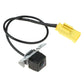Reversing camera assembly with black cable and yellow multi-connector plug