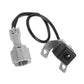 Rear assist camera with green lens, black housing, wire leads and metal mounting bracket