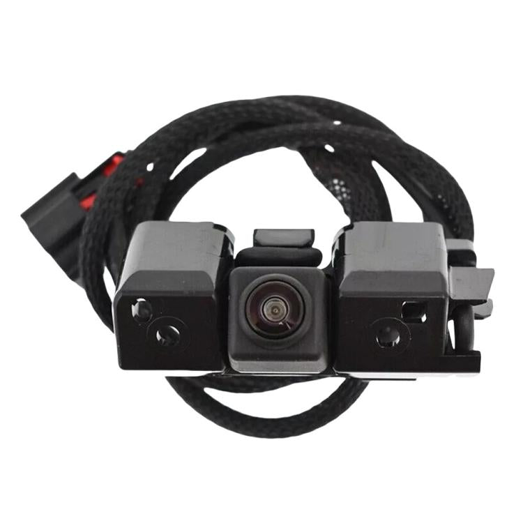 Reversing assist camera module with attached brackets and braided cable
