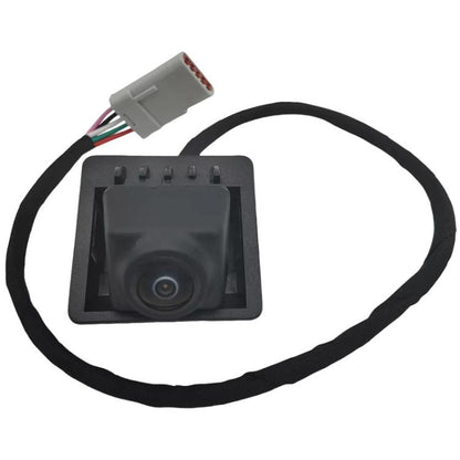Rearview backup camera with wiring harness and connector