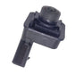Front view car camera, angled view of black housing and lens