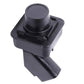 Front view car camera, close-up of black mounting base and lens dome