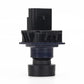 Rear view backup camera module, bottom view with black mounting collar