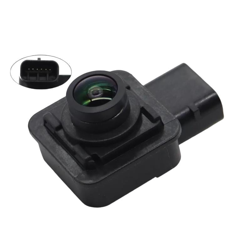 Reversing assist camera with black housing and lens window