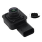 Rear view backup camera with black housing and cable connector end