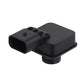 Rear view backup camera sensor housing with side plug