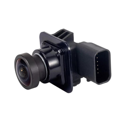 Black parking assist camera with front lens and electrical connector