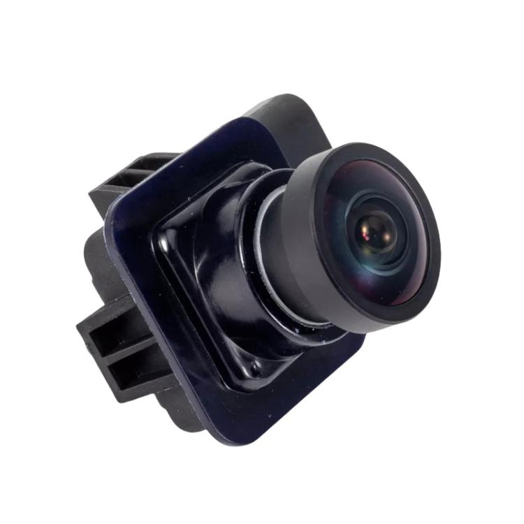 Black parking assist camera module with side lens housing and connector