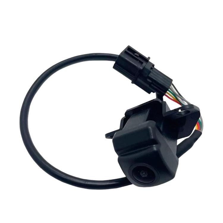 Rearview reversing assist camera with black cable and wiring connector