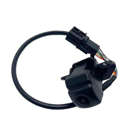 Rearview reversing assist camera with black cable and wiring connector