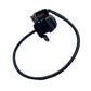 Rearview reversing assist camera cable with top connector and black sensor housing