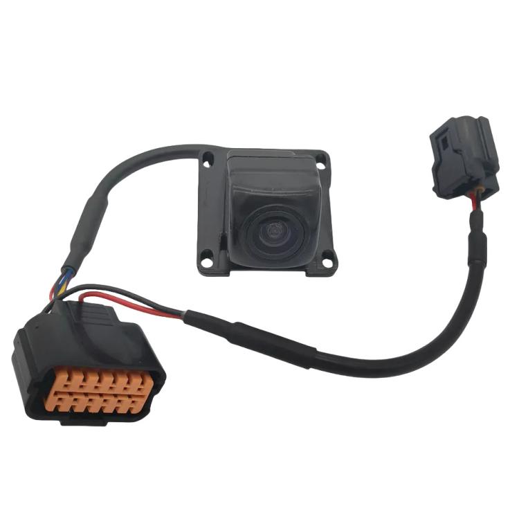 Rear view camera module with wiring harness and three plug connectors