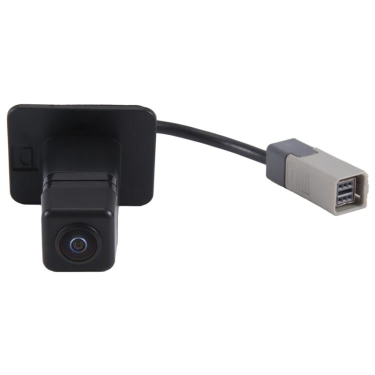 Rear view assist reversing camera with black mounting bracket and wiring cable