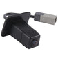 Front view of rear reversing camera with black housing and gray power connector