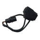 Rear view backup assist camera with black cable and plug connector