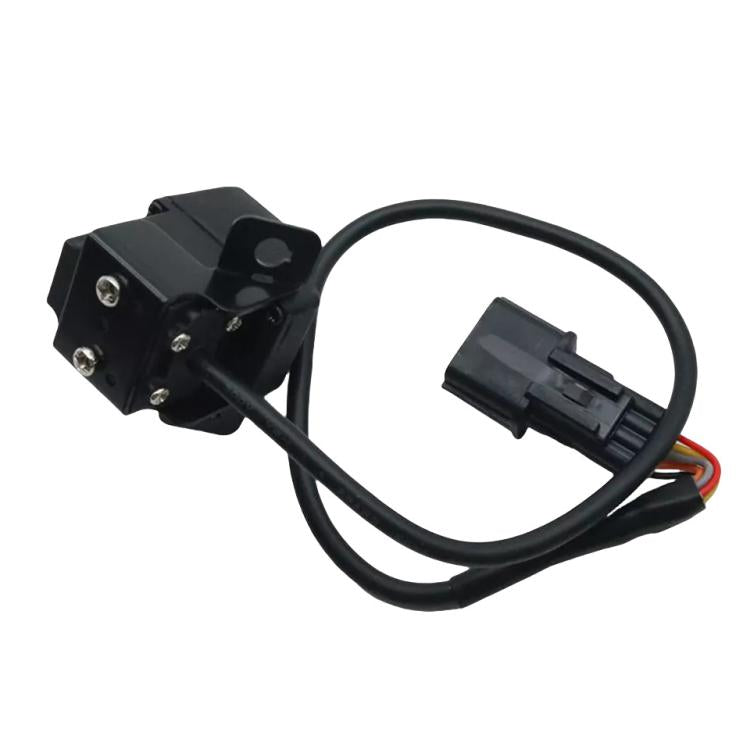 Rear view backup assist camera with mounting screws and wiring harness
