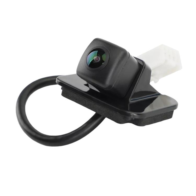 Black rear view reversing assist camera with rectangular mount, lens, and wired lead