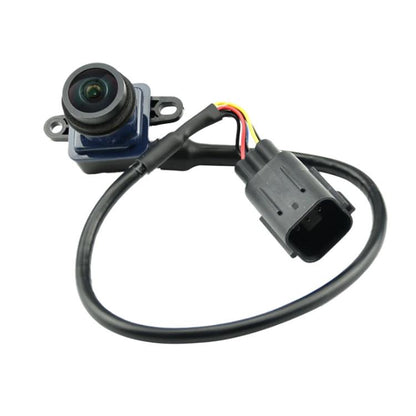Rearview backup camera with mounting bracket and wiring harness, black connector