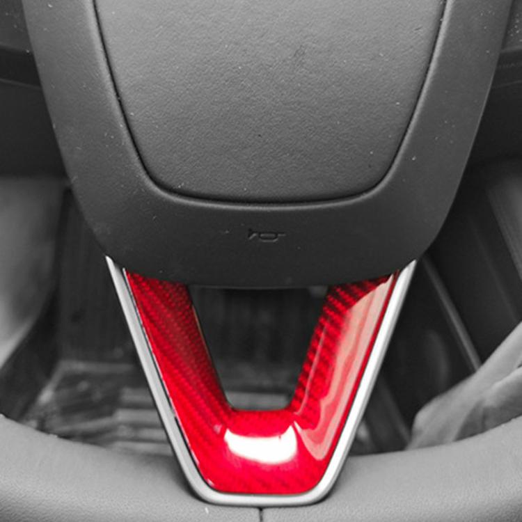 For Tesla Model 3 Car Modification Interior Carbon Fiber Steering Wheel Patch, Matte, Glossy, Red, Froged Pattern