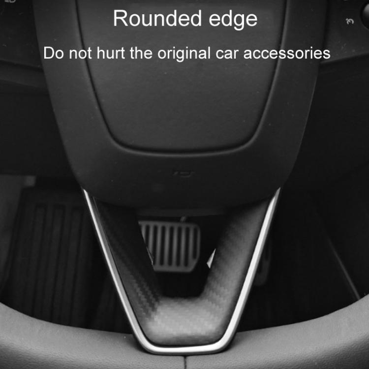 For Tesla Model 3 Car Modification Interior Carbon Fiber Steering Wheel Patch, Matte, Glossy, Red, Froged Pattern