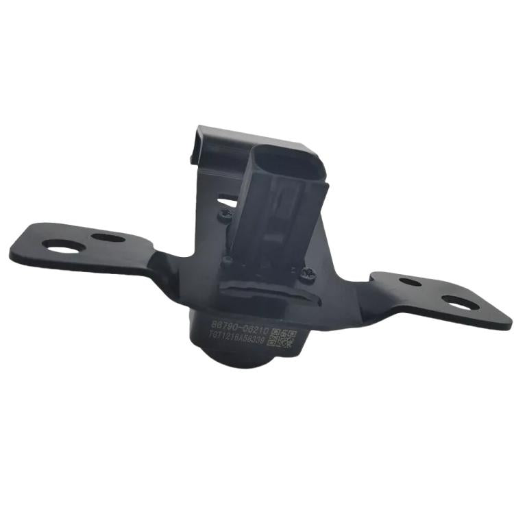 Black rearview camera module with mount plate and connector bracket