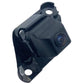 Rearview reverse assist camera module, front view with circular lens