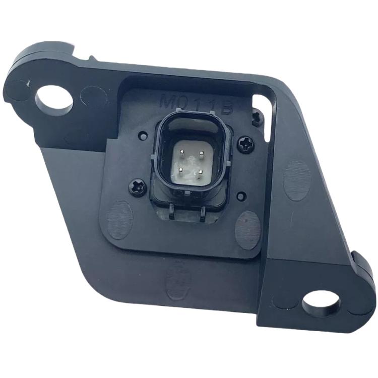 Rearview reverse assist camera module back panel showing wiring connector