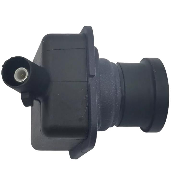 Reversing camera module with circular side port and black cable connector