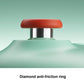 Wireless gaming controller top: orange textured thumbstick cap on green body