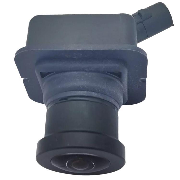 Black reverse camera module with lens at bottom and mounting bracket
