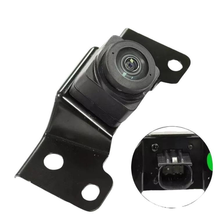 Car front camera with side view bracket and wiring connector detail