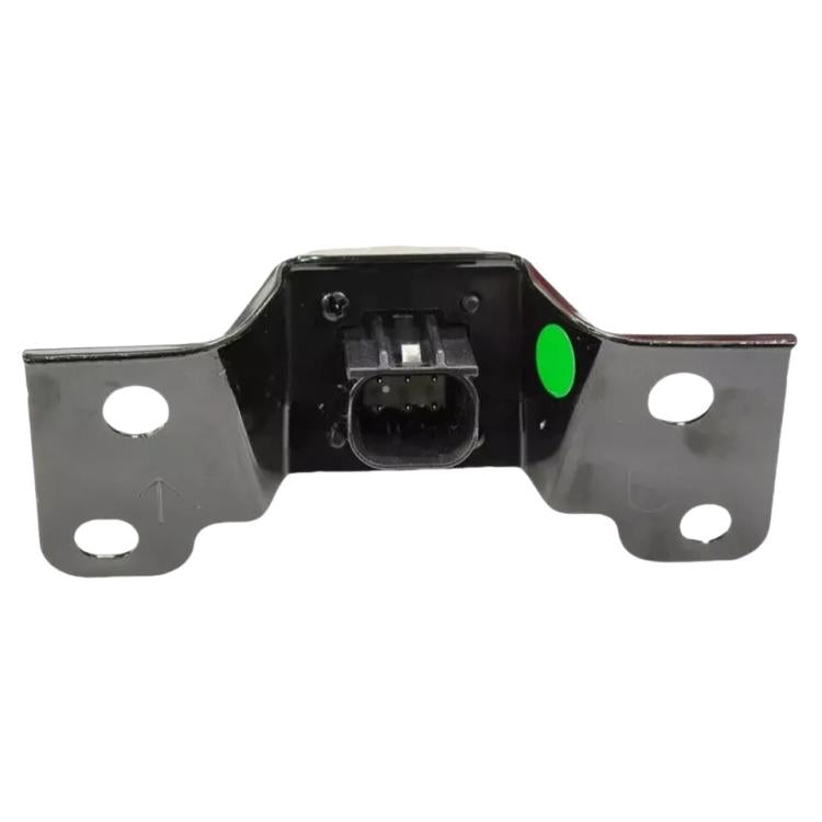 Car front camera with metal mounting plate and rear connector ports