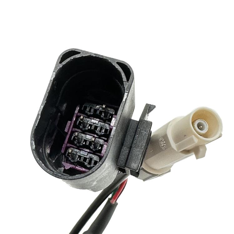 Reversing camera sensor module, open black casing with circuit board and wiring
