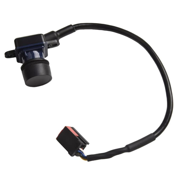 Car rear view reversing camera sensor with black cable and connector, mounting base