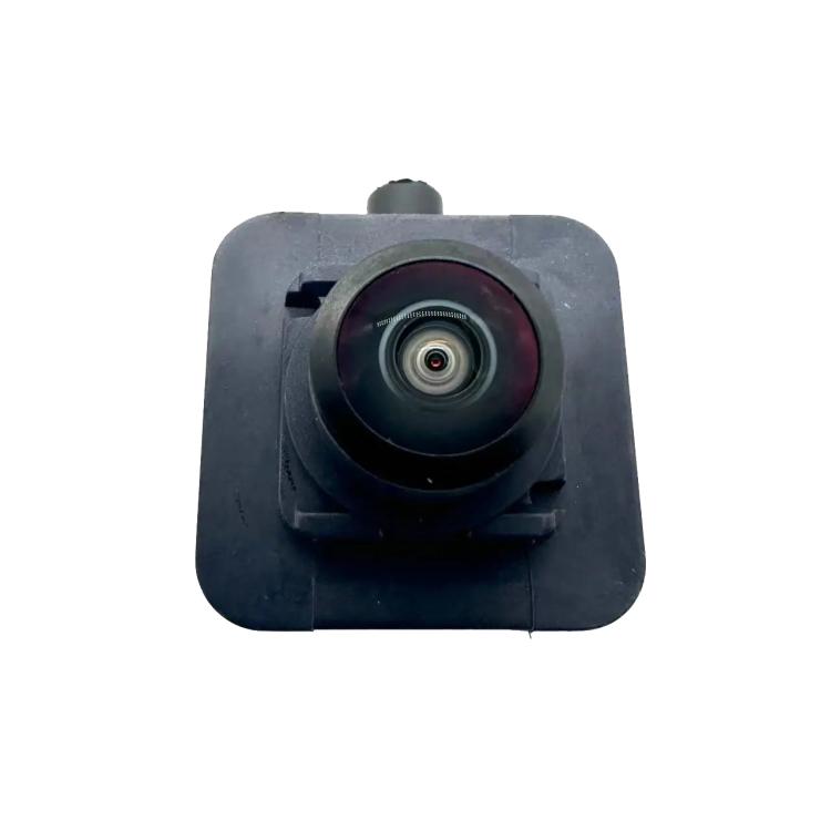 Rear view reversing camera module, front view, round lens in black housing