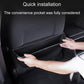 Car seat rear wet/dry storage box on back seat, hands showing quick fit and alignment