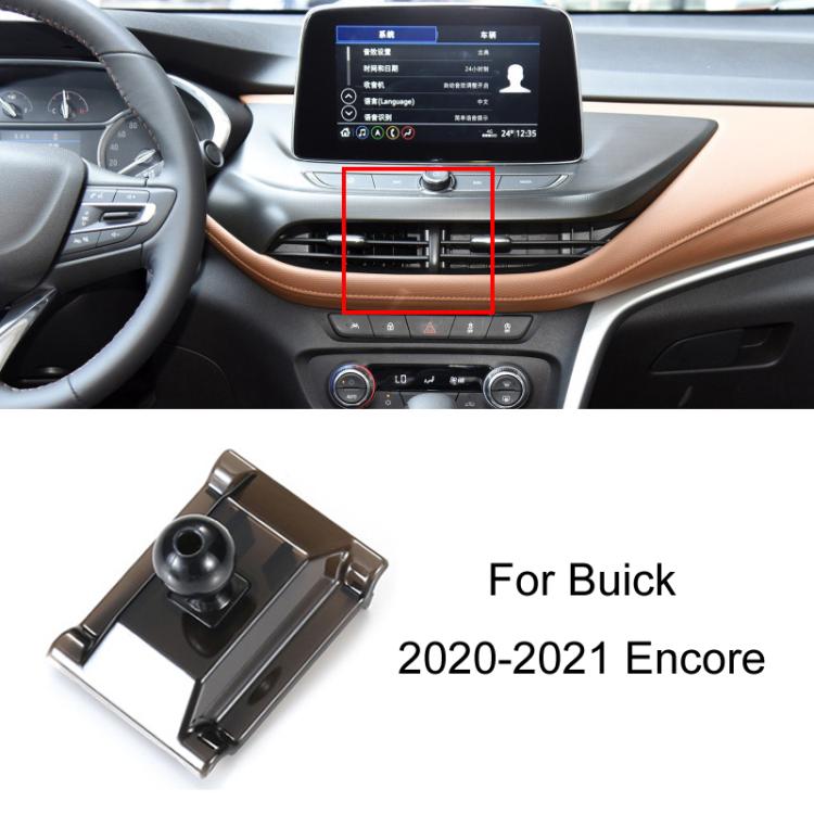 Car center dashboard phone mount base with knob clamp shown in recessed slot area