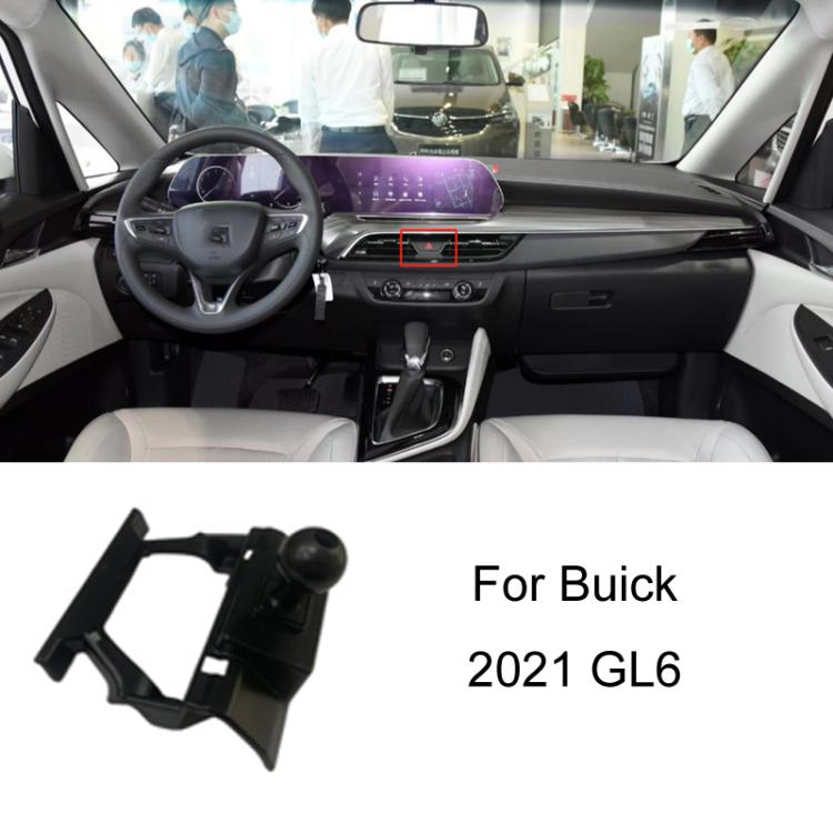 Car phone mount bracket for dashboard center, with black ball knob and two side supports