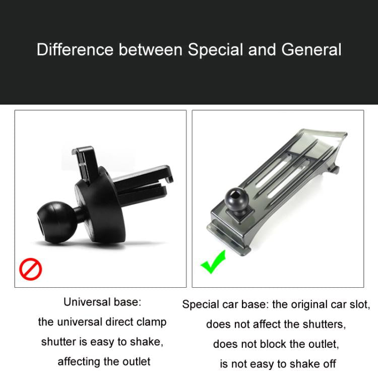 Comparison of car phone mount base: universal clamp vs special original-slot base